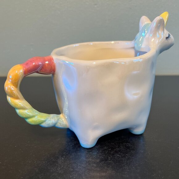 Tag UNICORN Pearl Iridescent YOU ARE UNIQUE Ceramic Cup / Mug / Planter - Picture 5 of 13